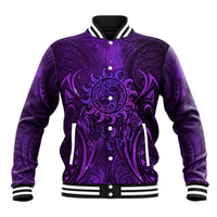 New Zealand Dream Catcher Baseball Jacket Maori Koru Pattern Purple Version