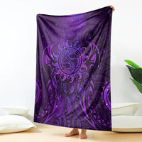 New Zealand Dream Catcher Blanket Maori Koru Pattern Purple Version