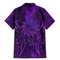 New Zealand Dream Catcher Family Matching Mermaid Dress and Hawaiian Shirt Maori Koru Pattern Purple Version LT05 - Polynesian Pride