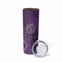 New Zealand Dream Catcher Skinny Tumbler Maori Koru Pattern Purple Version