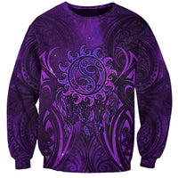New Zealand Dream Catcher Sweatshirt Maori Koru Pattern Purple Version