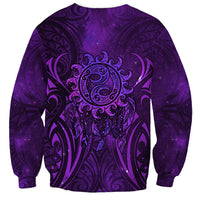 New Zealand Dream Catcher Sweatshirt Maori Koru Pattern Purple Version