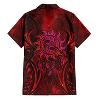 New Zealand Dream Catcher Family Matching Off Shoulder Maxi Dress and Hawaiian Shirt Maori Koru Pattern Red Version LT05 - Polynesian Pride