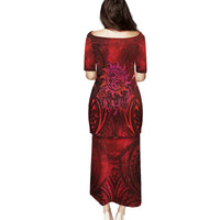 New Zealand Dream Catcher Family Matching Puletasi and Hawaiian Shirt Maori Koru Pattern Red Version LT05 - Polynesian Pride