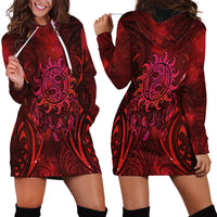 New Zealand Dream Catcher Hoodie Dress Maori Koru Pattern Red Version