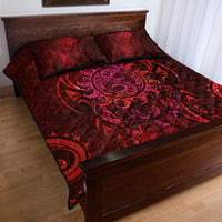 New Zealand Dream Catcher Quilt Bed Set Maori Koru Pattern Red Version