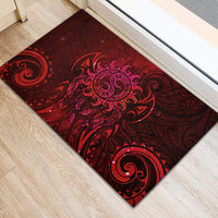 New Zealand Dream Catcher Rubber Doormat Maori Koru Pattern Red Version