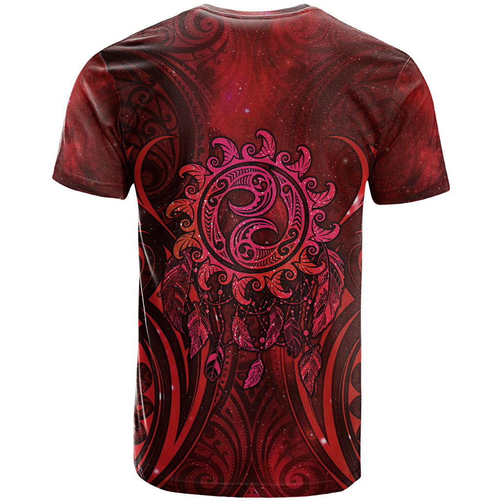 New Zealand Dream Catcher T Shirt Maori Koru Pattern Red Version LT05 - Polynesian Pride