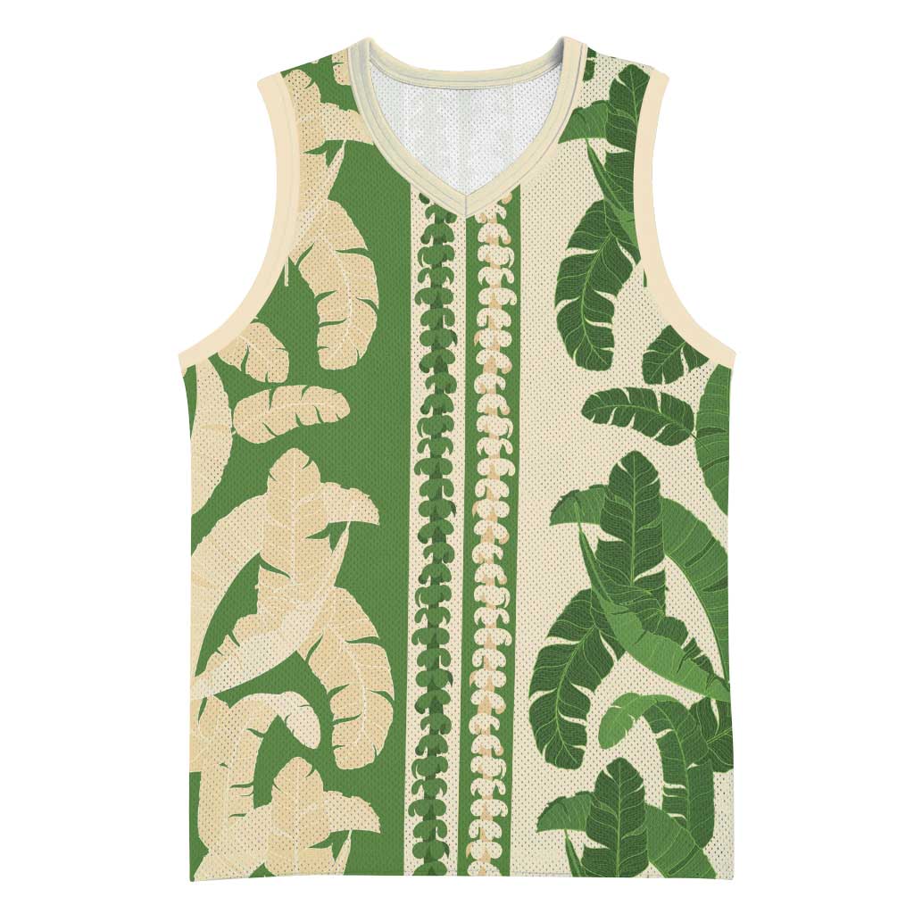 Hawaii Pua Kenikeni Lei Basketball Jersey With Lau Maia Green LT05 Unisex Green - Polynesian Pride