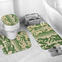 Hawaii Pua Kenikeni Lei Bathroom Set With Lau Maia Green LT05 Mat Set Only (3 pcs) One Size Green - Polynesian Pride