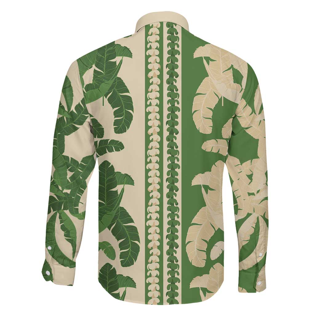Hawaii Pua Kenikeni Lei Family Matching Off Shoulder Short Dress and Hawaiian Shirt With Lau Maia Green LT05 - Polynesian Pride
