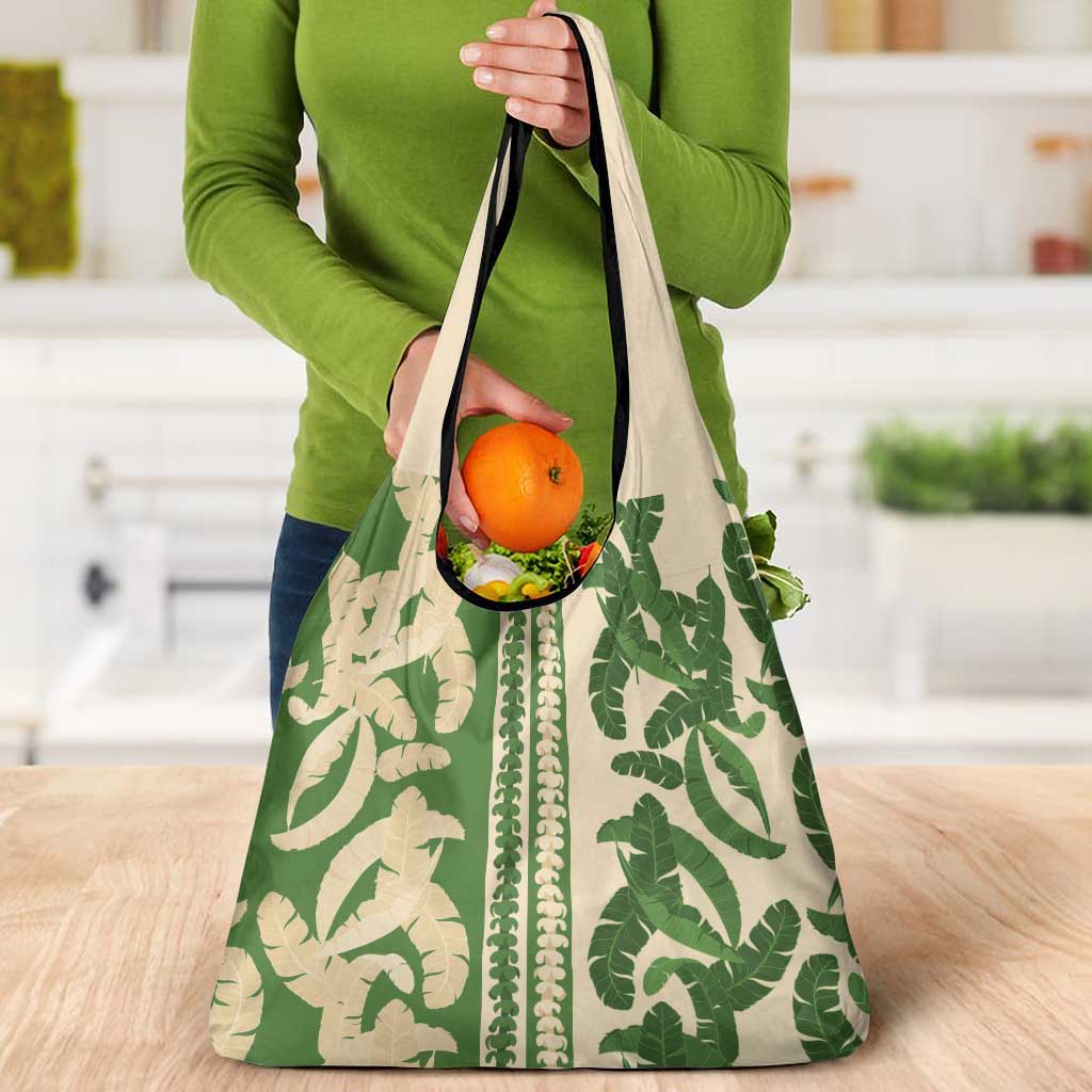 Hawaii Pua Kenikeni Lei Grocery Bag With Lau Maia Green LT05 - Polynesian Pride