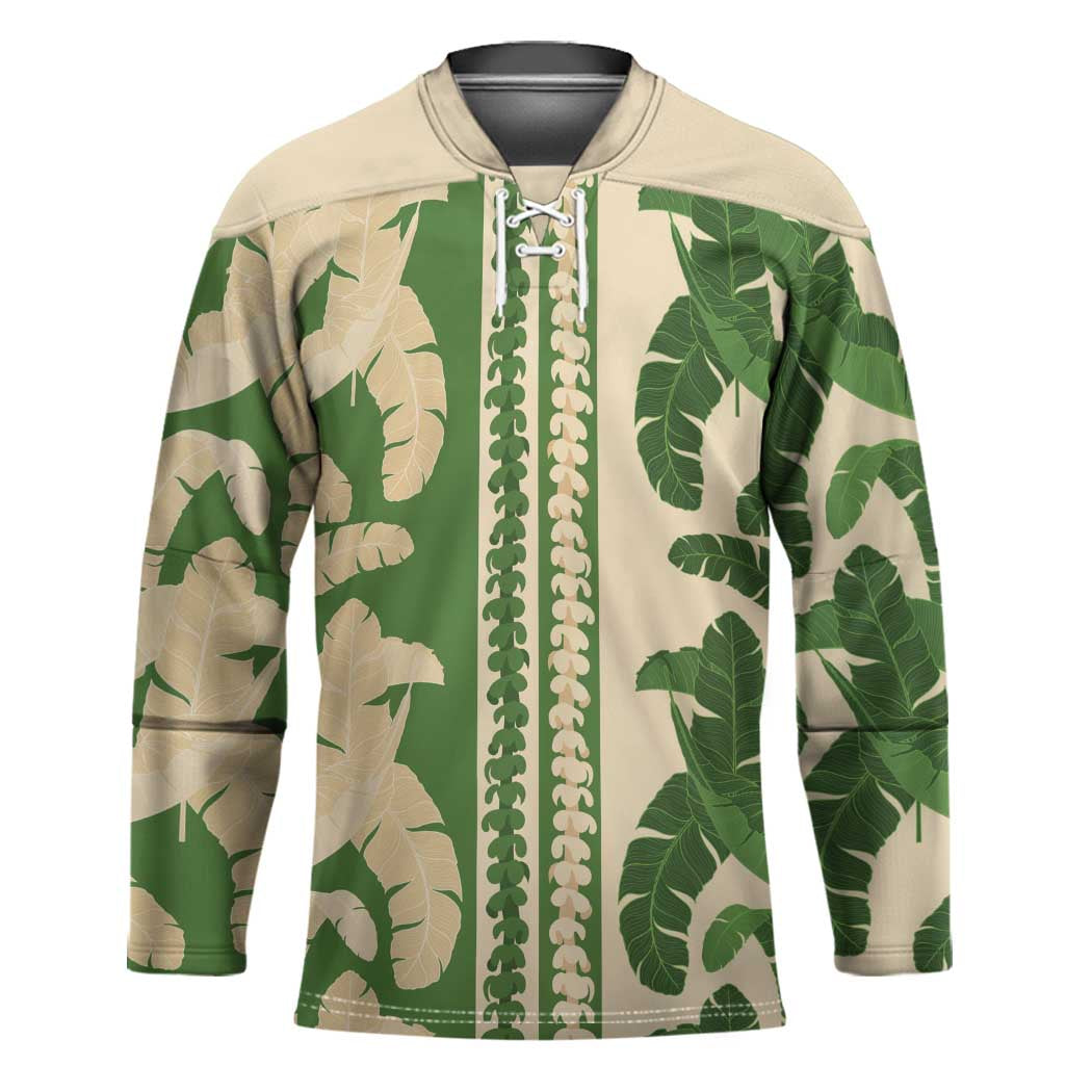 Hawaii Pua Kenikeni Lei Hockey Jersey With Lau Maia Green LT05 Unisex Green - Polynesian Pride
