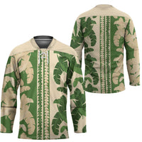 Hawaii Pua Kenikeni Lei Hockey Jersey With Lau Maia Green LT05 - Polynesian Pride