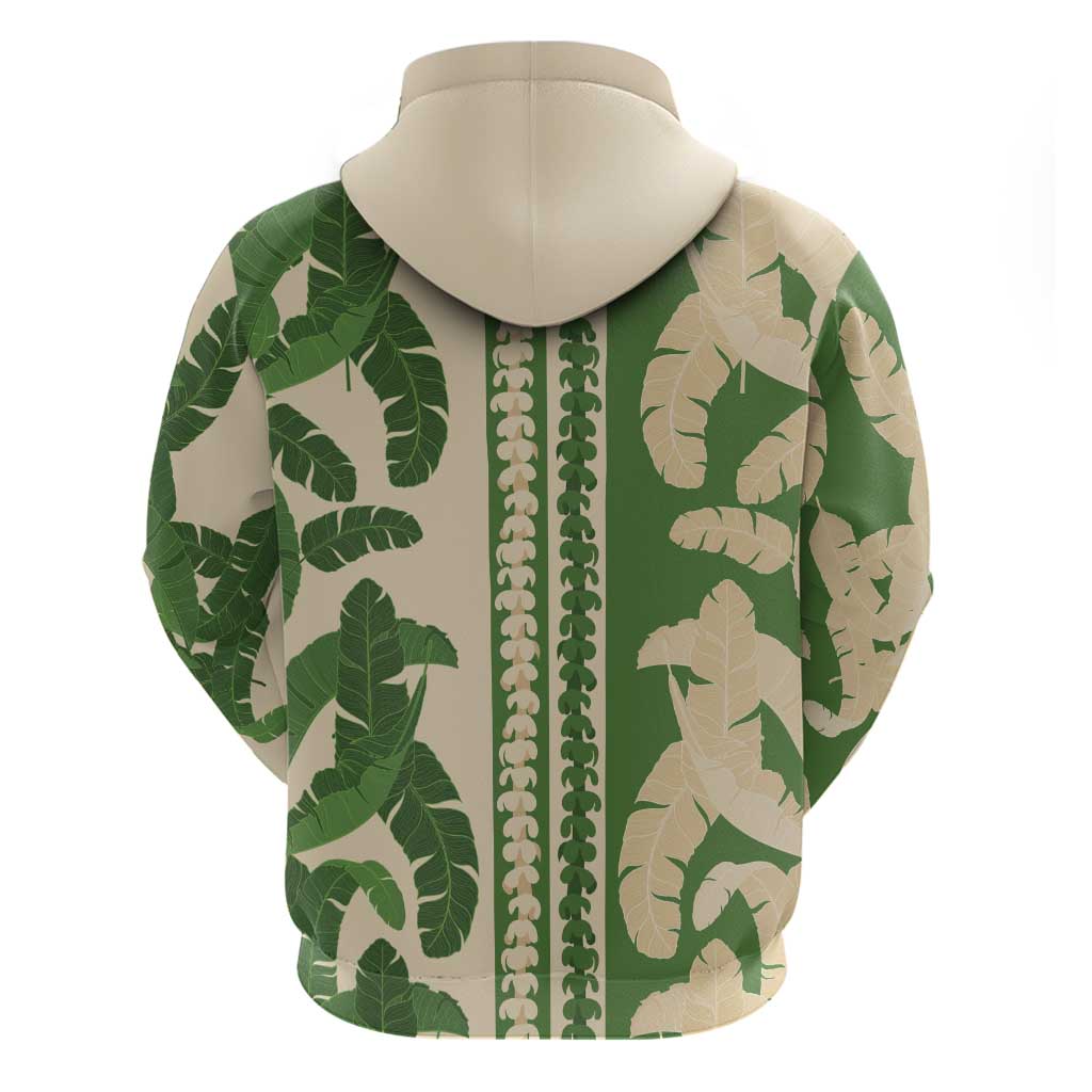 Hawaii Pua Kenikeni Lei Hoodie With Lau Maia Green LT05 - Polynesian Pride