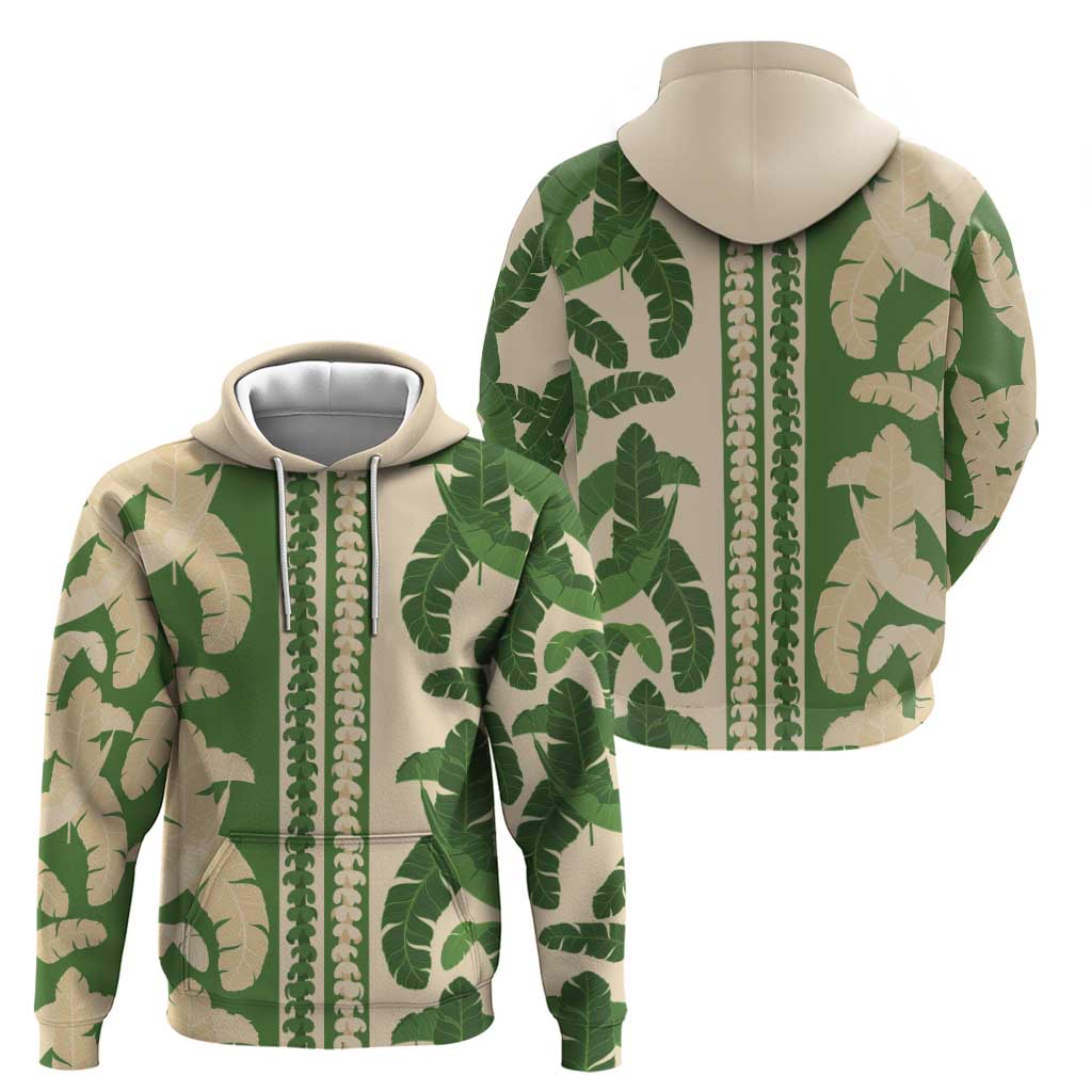Hawaii Pua Kenikeni Lei Hoodie With Lau Maia Green LT05 - Polynesian Pride
