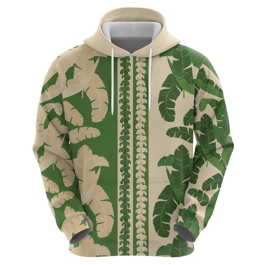 Hawaii Pua Kenikeni Lei Hoodie With Lau Maia Green LT05 - Polynesian Pride