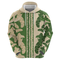 Hawaii Pua Kenikeni Lei Hoodie With Lau Maia Green LT05 - Polynesian Pride