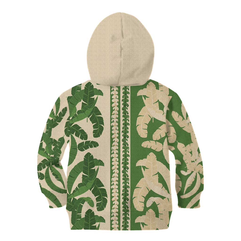 Hawaii Pua Kenikeni Lei Kid Hoodie With Lau Maia Green LT05 - Polynesian Pride