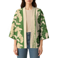 Hawaii Pua Kenikeni Lei Kimono With Lau Maia Green LT05 - Polynesian Pride