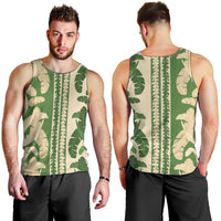Hawaii Pua Kenikeni Lei Men Tank Top With Lau Maia Green LT05 - Polynesian Pride