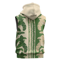 Hawaii Pua Kenikeni Lei Sleeveless Zip Hoodie With Lau Maia Green LT05 - Polynesian Pride