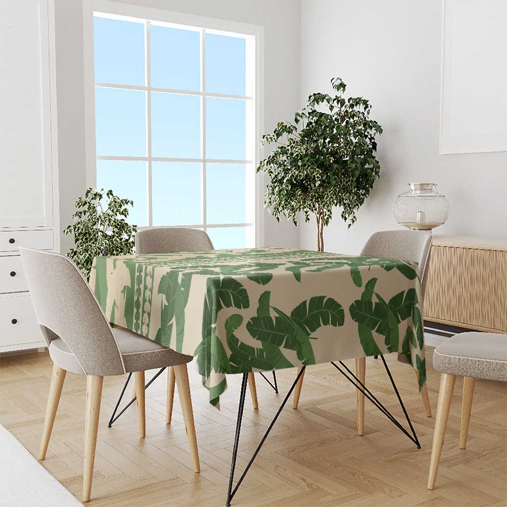 Hawaii Pua Kenikeni Lei Tablecloth With Lau Maia Green LT05 - Polynesian Pride