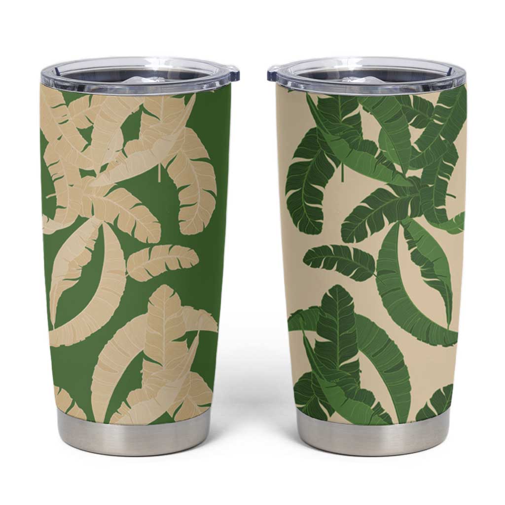 Hawaii Pua Kenikeni Lei Tumbler Cup With Lau Maia Green LT05 Green - Polynesian Pride