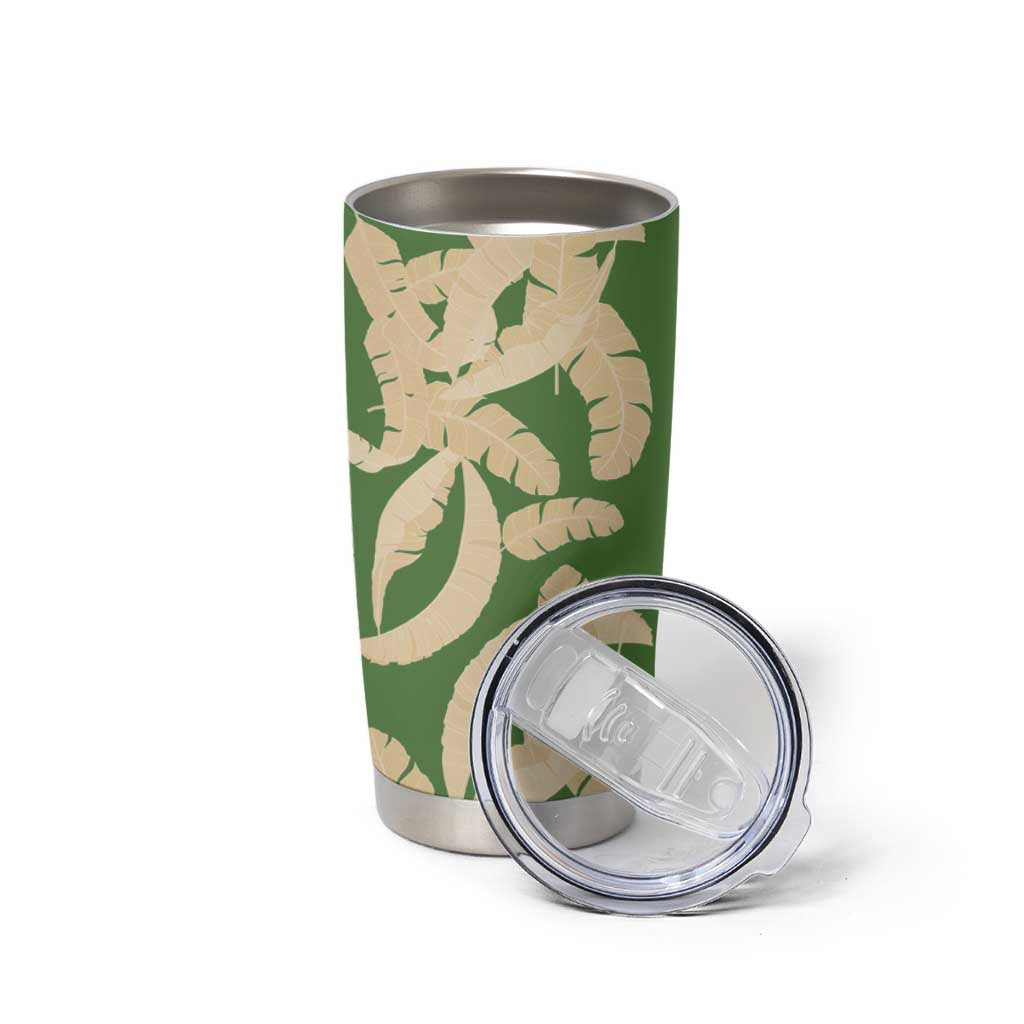 Hawaii Pua Kenikeni Lei Tumbler Cup With Lau Maia Green LT05 - Polynesian Pride