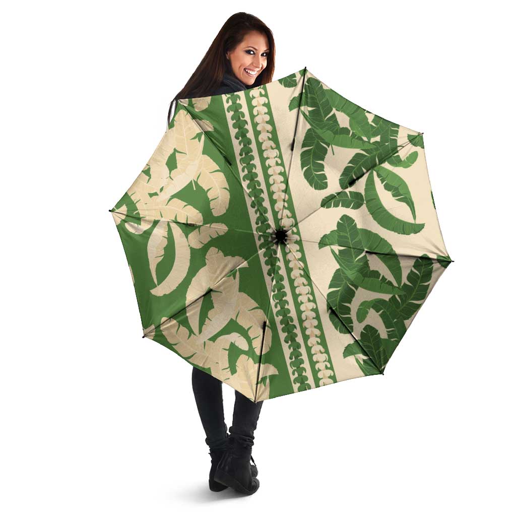 Hawaii Pua Kenikeni Lei Umbrella With Lau Maia Green LT05 - Polynesian Pride