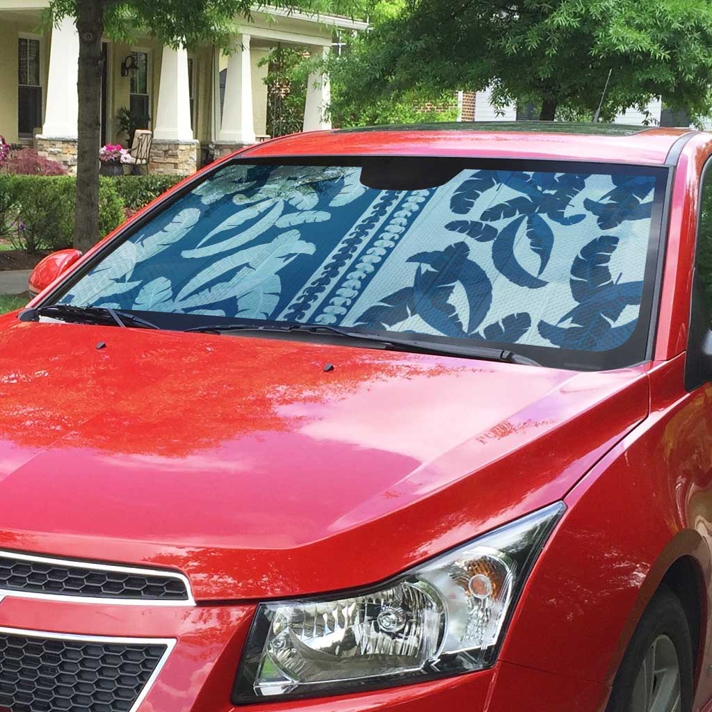 Hawaii Pua Kenikeni Lei Auto Sun Shade With Lau Maia Royal Blue