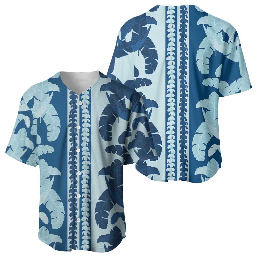 Hawaii Pua Kenikeni Lei Baseball Jersey With Lau Maia Royal Blue LT05 - Polynesian Pride