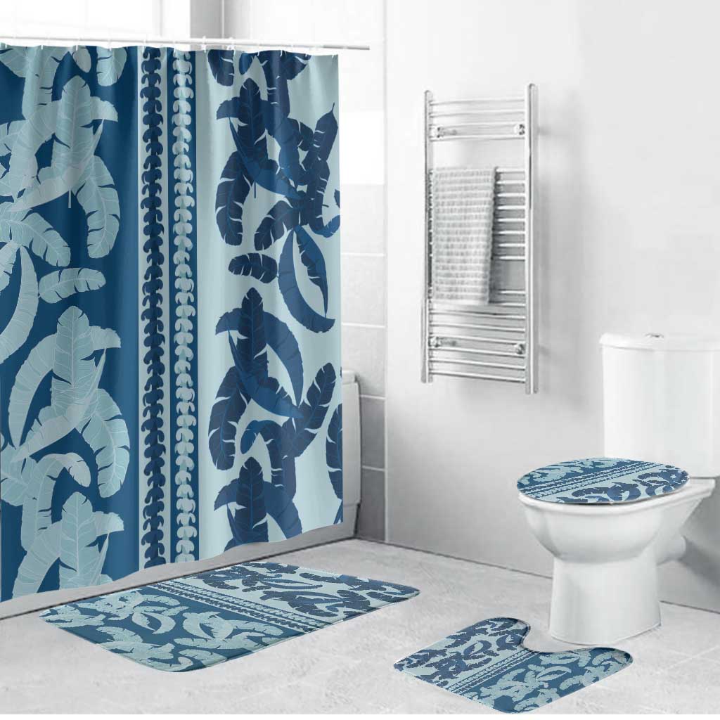 Hawaii Pua Kenikeni Lei Bathroom Set With Lau Maia Royal Blue
