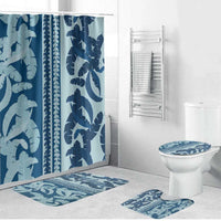 Hawaii Pua Kenikeni Lei Bathroom Set With Lau Maia Royal Blue