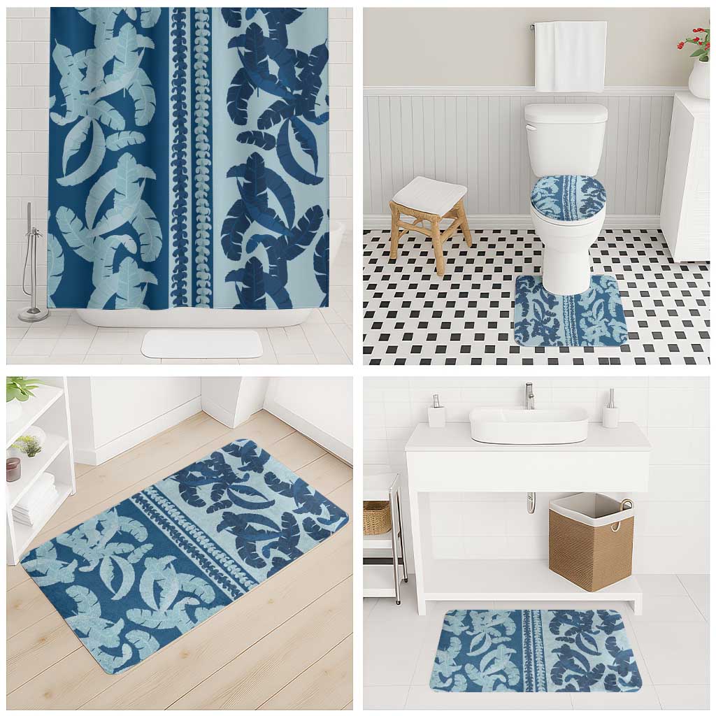 Hawaii Pua Kenikeni Lei Bathroom Set With Lau Maia Royal Blue