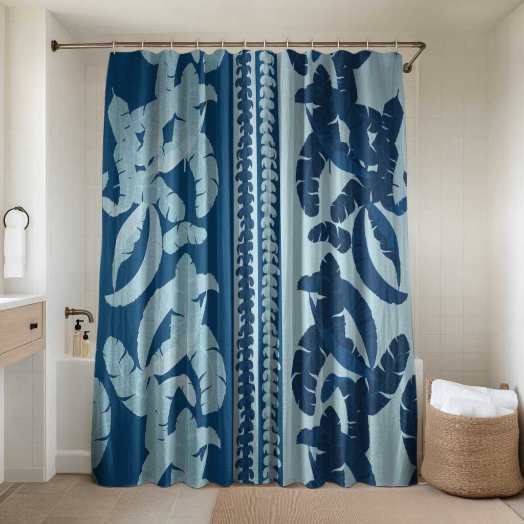 Hawaii Pua Kenikeni Lei Bathroom Set With Lau Maia Royal Blue