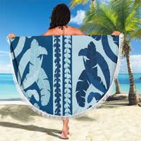 Hawaii Pua Kenikeni Lei Beach Blanket With Lau Maia Royal Blue LT05 - Polynesian Pride