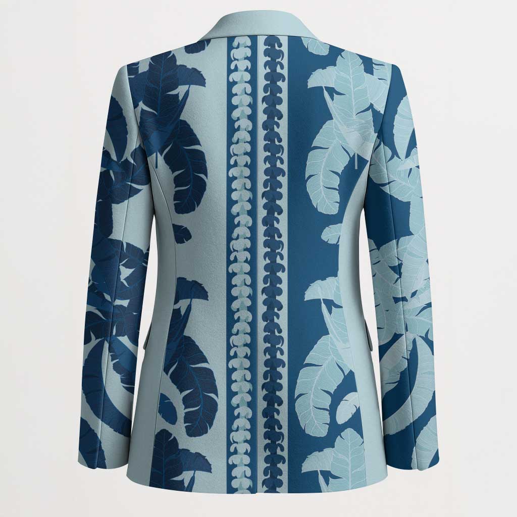 Hawaii Pua Kenikeni Lei Blazer With Lau Maia Royal Blue