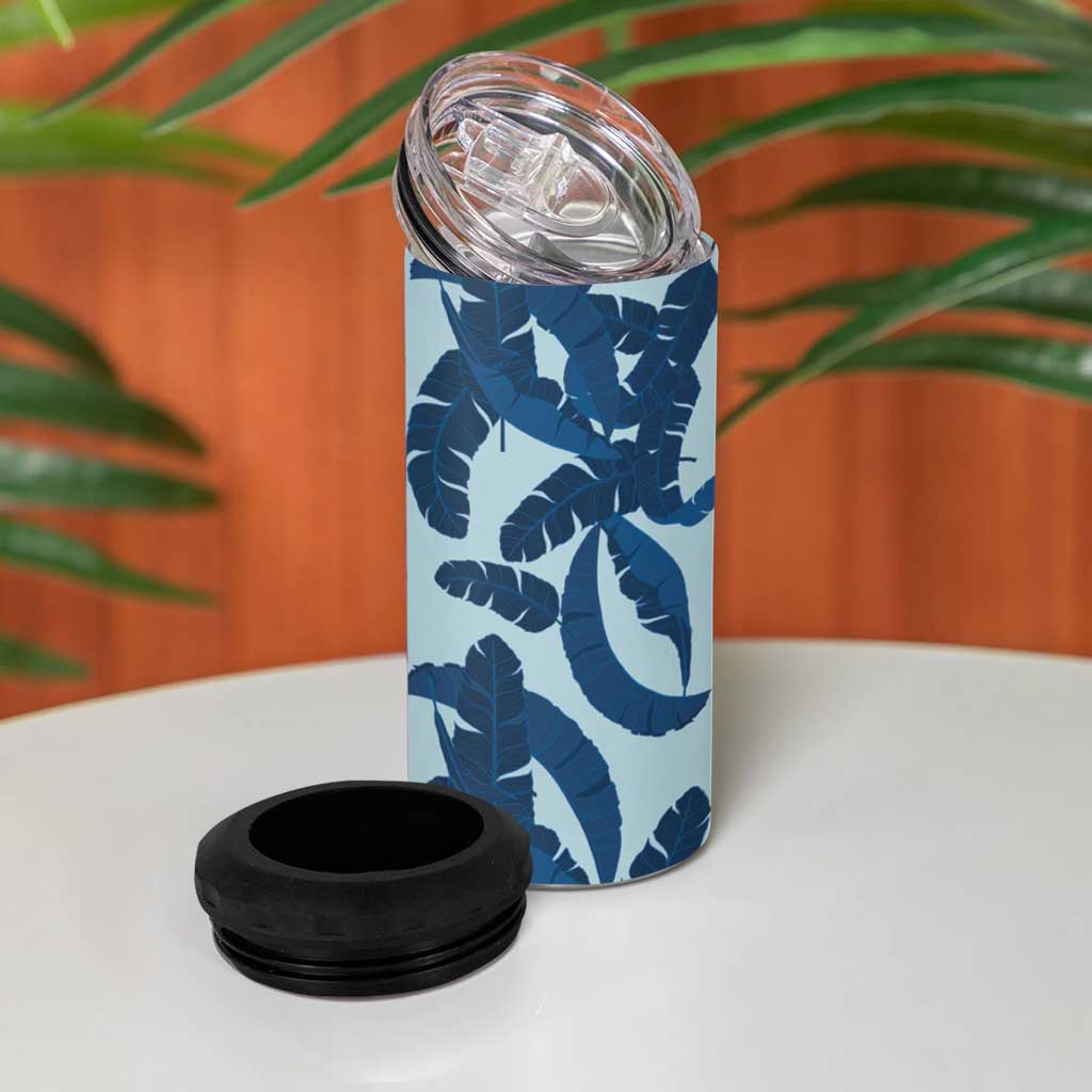 Hawaii Pua Kenikeni Lei 4 in 1 Can Cooler Tumbler With Lau Maia Royal Blue