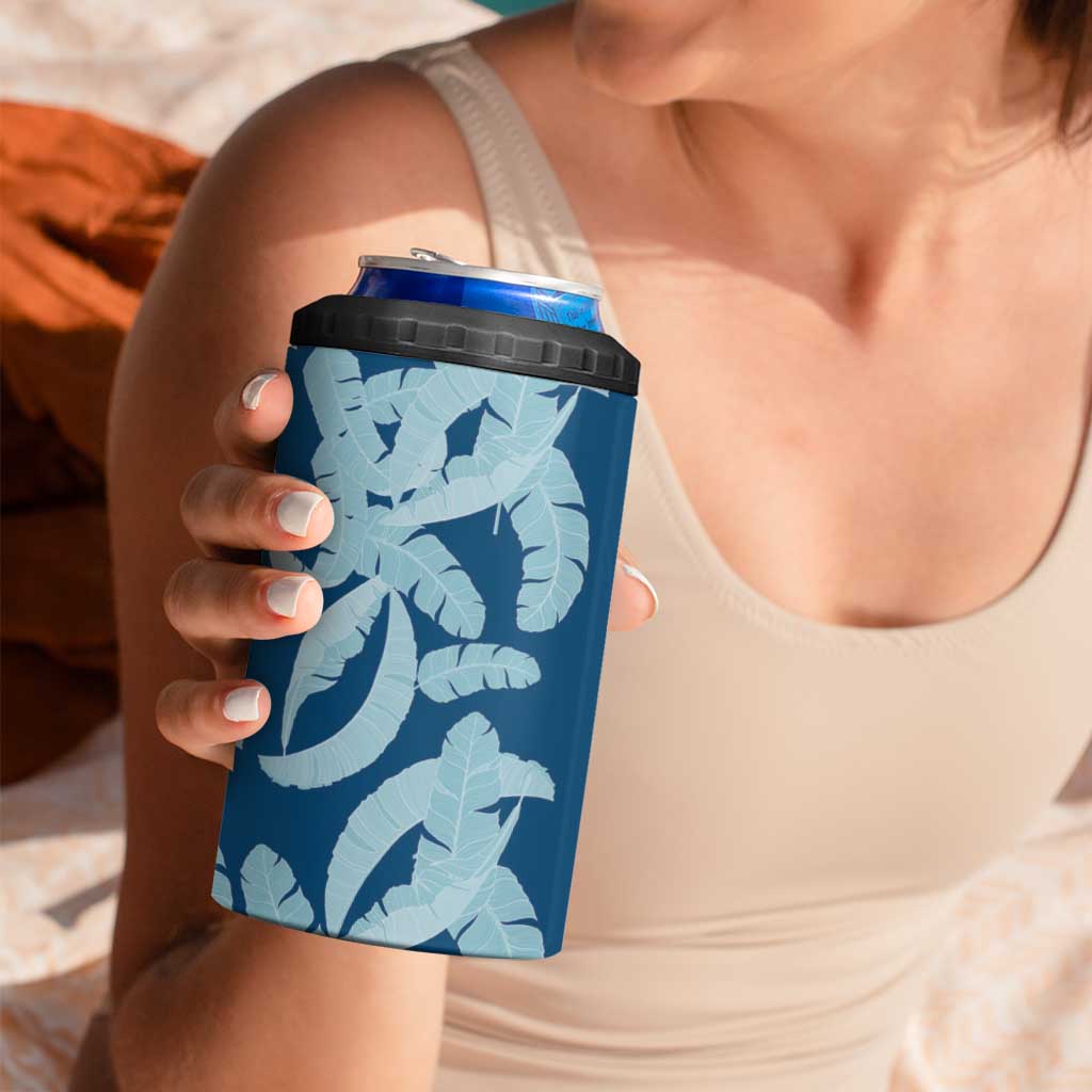 Hawaii Pua Kenikeni Lei 4 in 1 Can Cooler Tumbler With Lau Maia Royal Blue