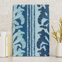 Hawaii Pua Kenikeni Lei Canvas Wall Art With Lau Maia Royal Blue LT05 Without Frame Blue - Polynesian Pride