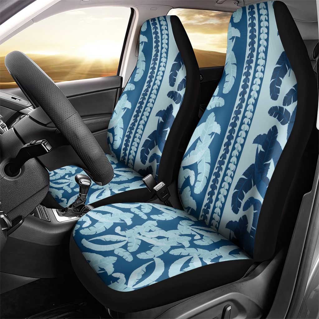 Hawaii Pua Kenikeni Lei Car Seat Cover With Lau Maia Royal Blue LT05 - Polynesian Pride