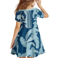 Hawaii Pua Kenikeni Lei Family Matching Off Shoulder Short Dress and Hawaiian Shirt With Lau Maia Royal Blue LT05 - Polynesian Pride