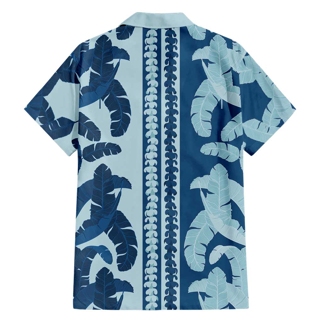 Hawaii Pua Kenikeni Lei Family Matching Off Shoulder Short Dress and Hawaiian Shirt With Lau Maia Royal Blue LT05 - Polynesian Pride