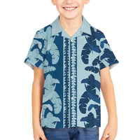 Hawaii Pua Kenikeni Lei Hawaiian Shirt With Lau Maia Royal Blue LT05 - Polynesian Pride