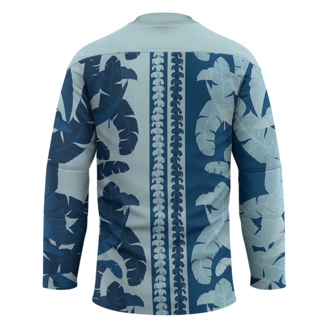 Hawaii Pua Kenikeni Lei Hockey Jersey With Lau Maia Royal Blue LT05 - Polynesian Pride