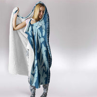 Hawaii Pua Kenikeni Lei Hooded Blanket With Lau Maia Royal Blue LT05 - Polynesian Pride