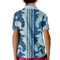 Hawaii Pua Kenikeni Lei Kid Polo Shirt With Lau Maia Royal Blue LT05 - Polynesian Pride