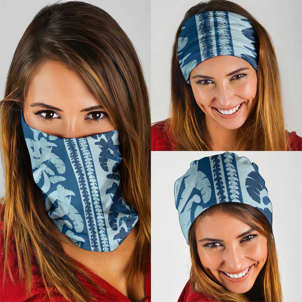Hawaii Pua Kenikeni Lei Neck Gaiter With Lau Maia Royal Blue