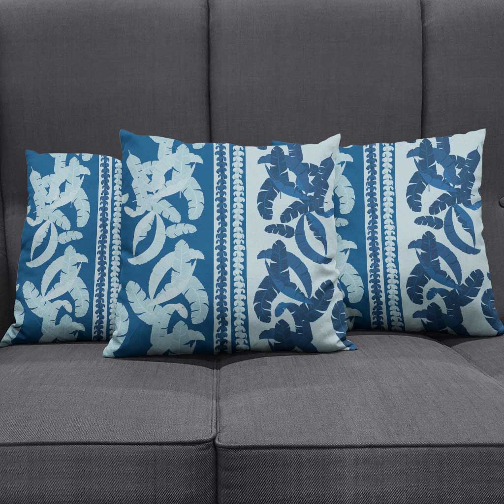 Hawaii Pua Kenikeni Lei Pillow Cover With Lau Maia Royal Blue